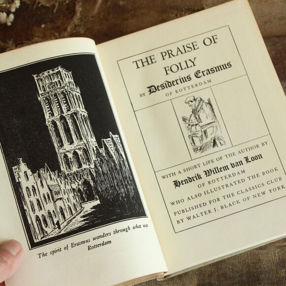 Vintage 1940s Book, "The Praise of Folly", Desiderius Erasmus, Walter Black 1942 - Picture 6 of 10